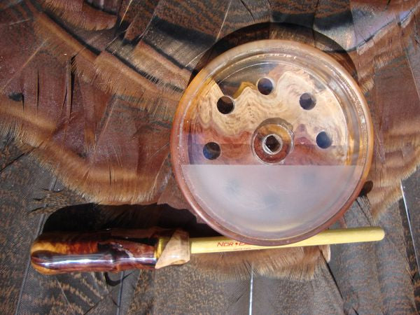 Tylers Australian Red Mallee In Resin Hybrid Turkey pot Call with Matching Striker Top