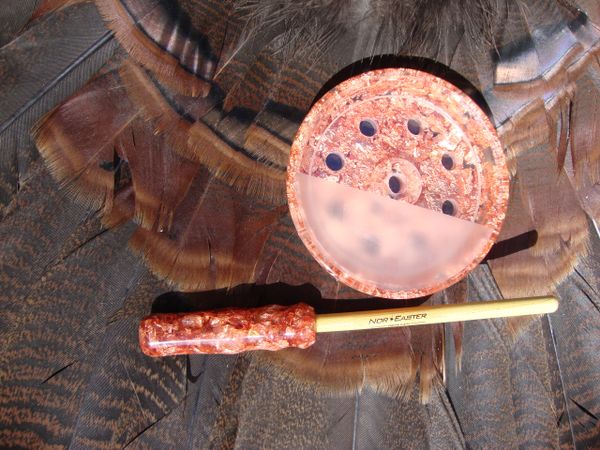 Prospector Series Real Copper Leaf Turkey Pot Call with Matching Striker