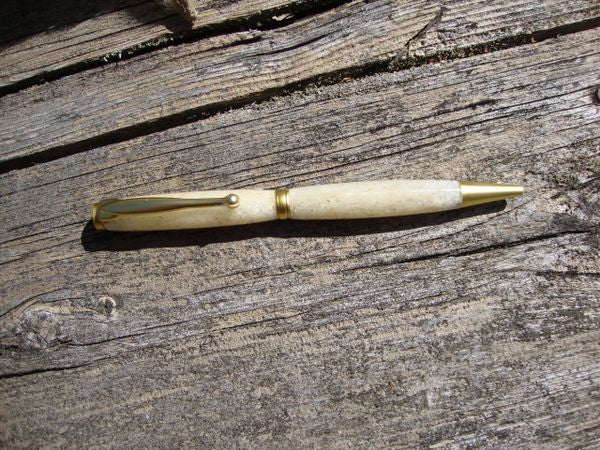 Mammoth ivory shavings pen satin 14kt gold plated