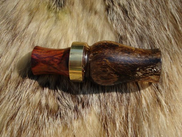 Prickly Pear cactus in resin single reed cocobolo wood insert brass band