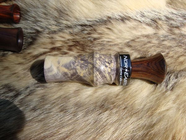 Custom Double dyed stabilized Boxelder wood gun metal band with cocbolo wood single reed tone board