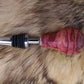 pinkish red shift knob style wine bottle stopper boxelder burl wood
