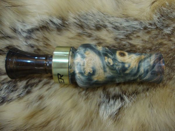 triple dyed stabilized boxelder burl single reed duck call