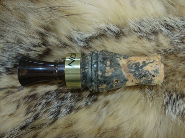 custom double dyed & stabilized boxelder burl wood single reed duck call
