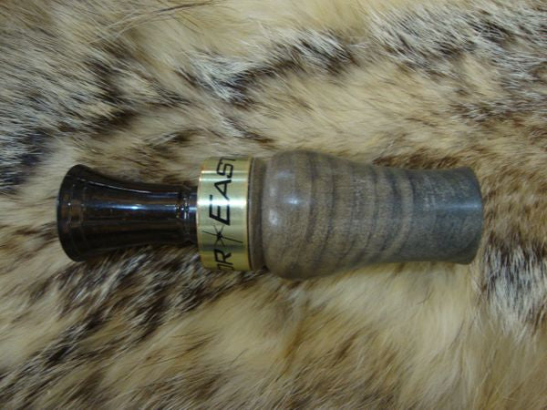 stabilized and dyed tiger maple single reed duck call