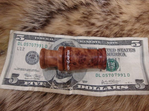 Custom red wood lace burl wood duck and teal call