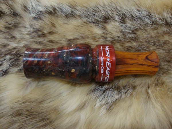 Custom Double dyed stabilized Boxelder wood red band with cocbolo wood single reed tone board
