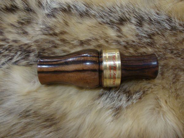 Custom mallard call striped ebony wood with cocbolo wood single reed tone board