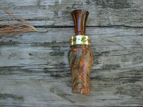 Custom Double Dyed Stabilized Boxelder Burl Single Reed Duck call