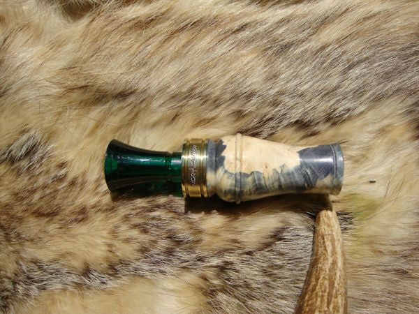 Custom Double Dyed With Double Reed Stabilized Boxelder Burl Duck Call
